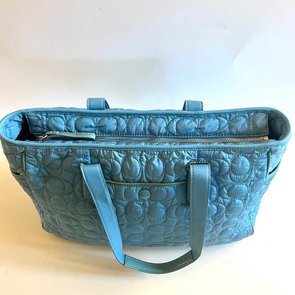 COACH VINTAGE Quilted Diaper Bag, Blue, Everyday Shoulder Bag - Picture 5 of 14